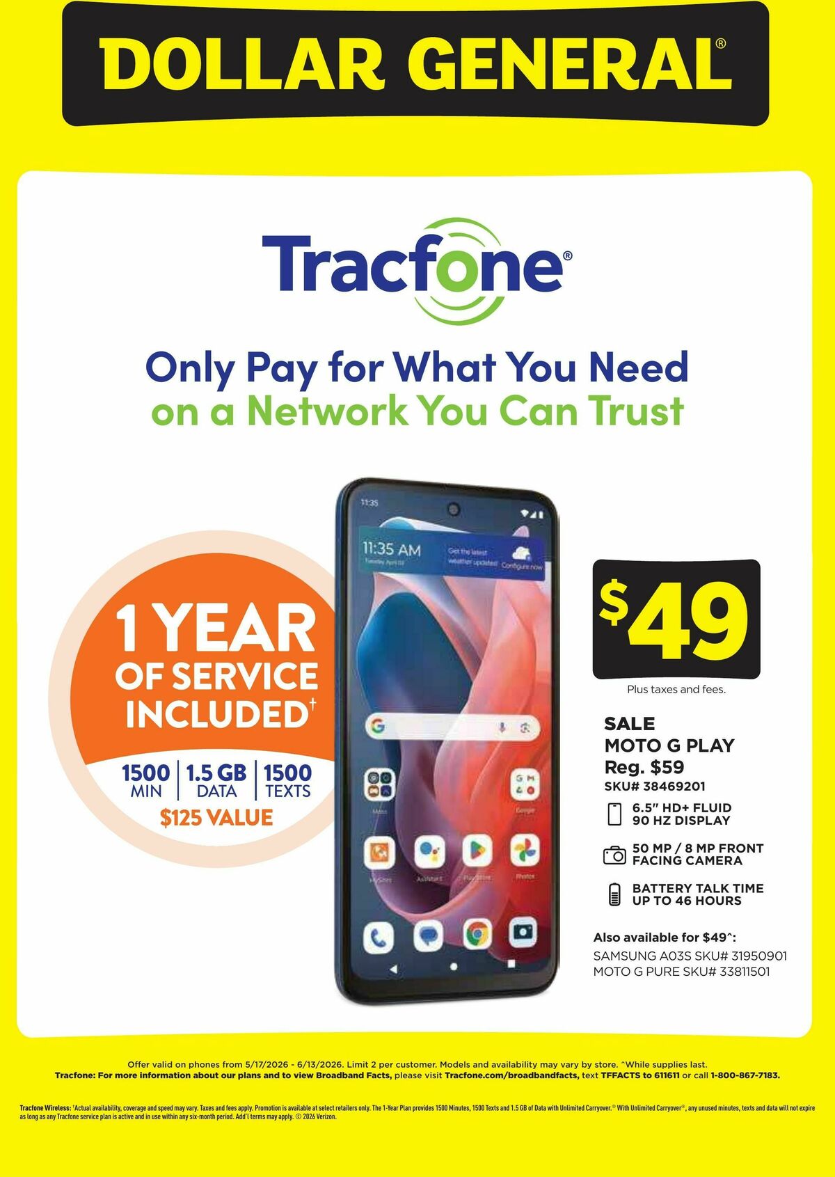 Dollar General Wireless Deals Weekly Ad from May 17