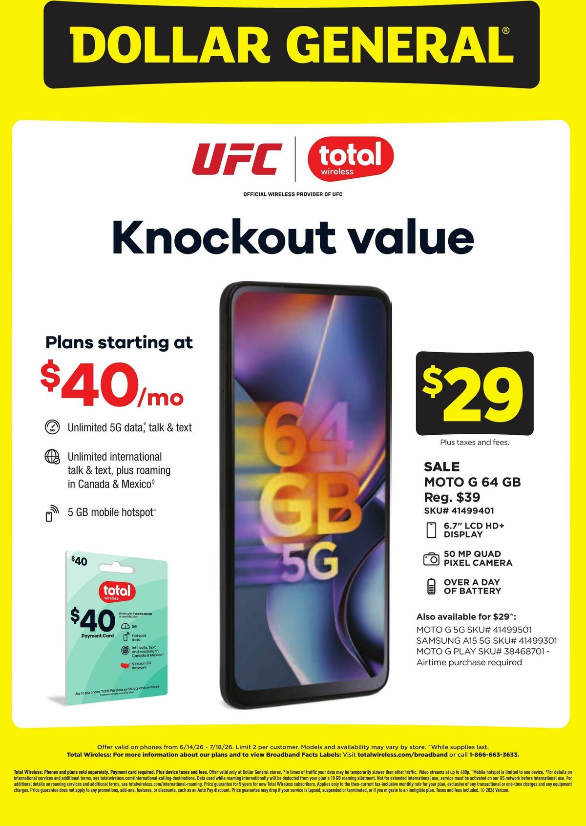 Dollar General Wireless Deals Weekly Ad from June 14