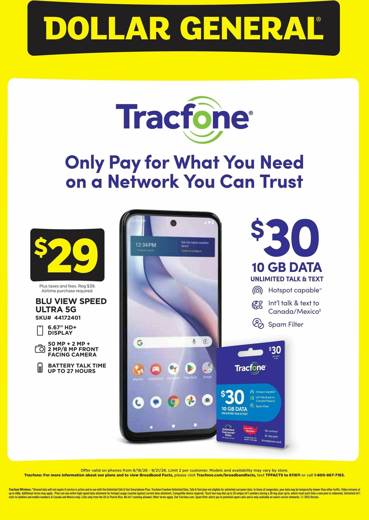 Dollar General Wireless Deals Weekly Ad from August 16