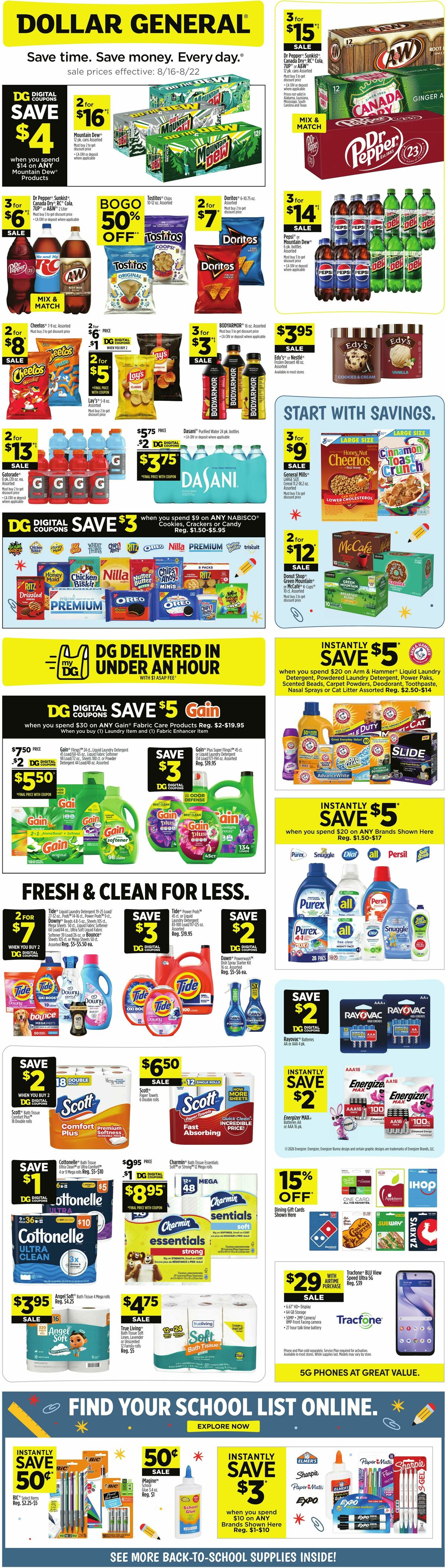Dollar General Weekly Ad from August 16