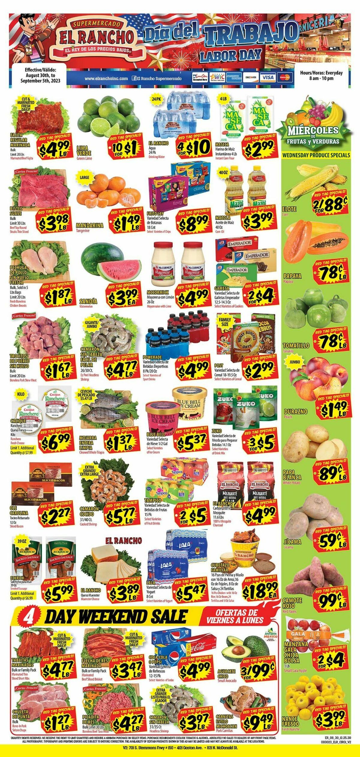 El Rancho Weekly Ad from August 30