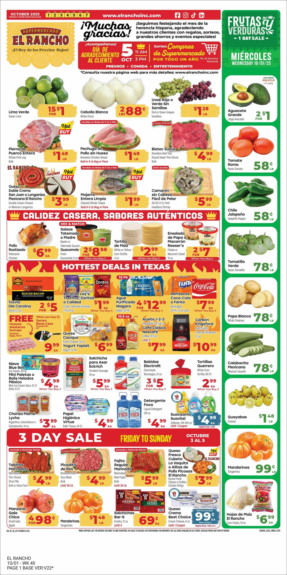 El Rancho Weekly Ad from October 1