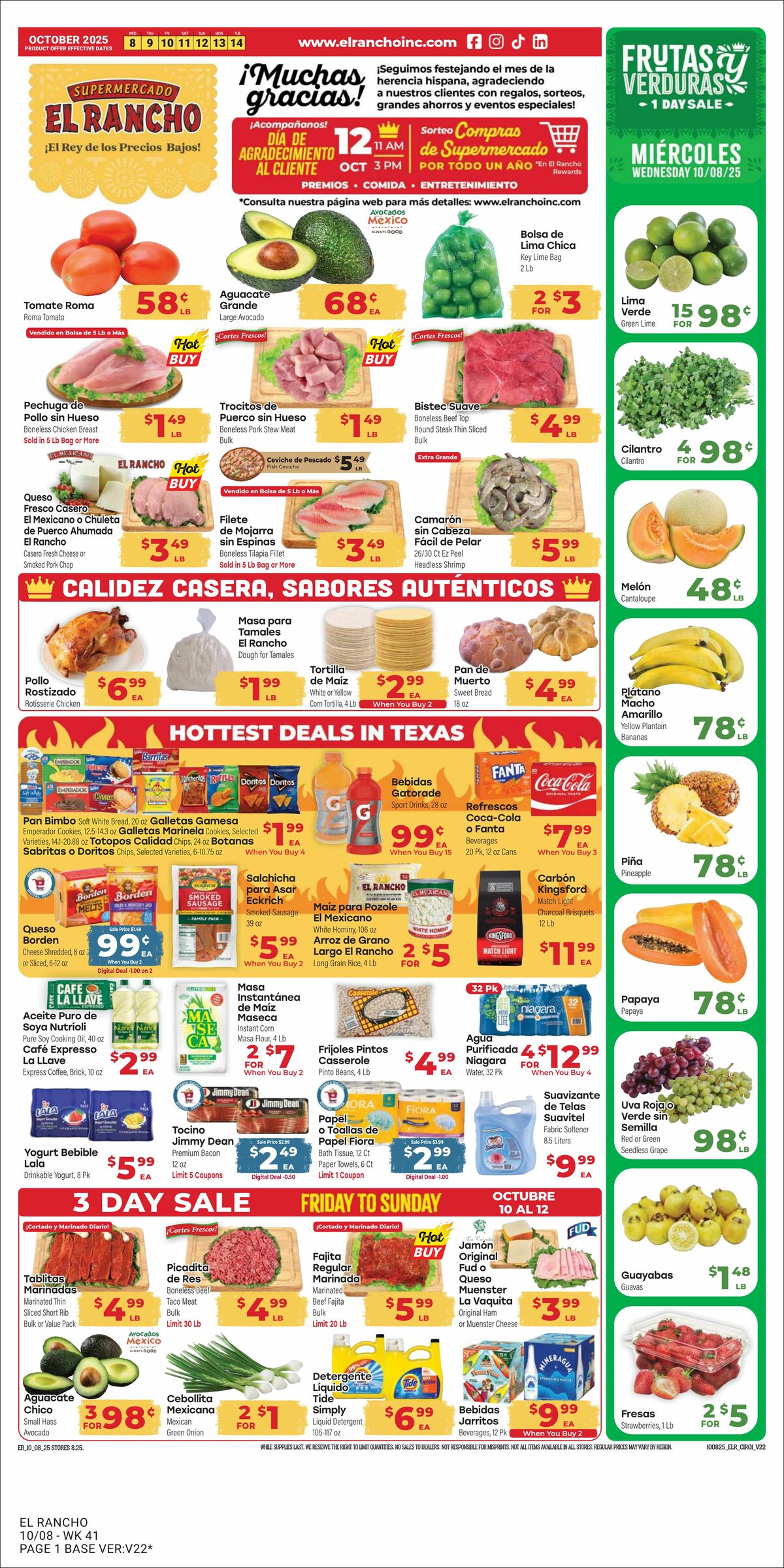 El Rancho Weekly Ad from October 8