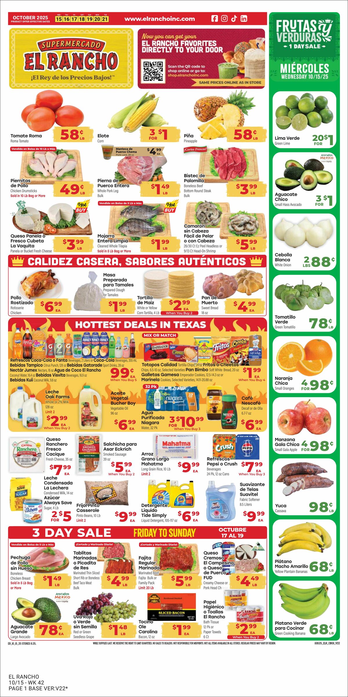 El Rancho Weekly Ad from October 15