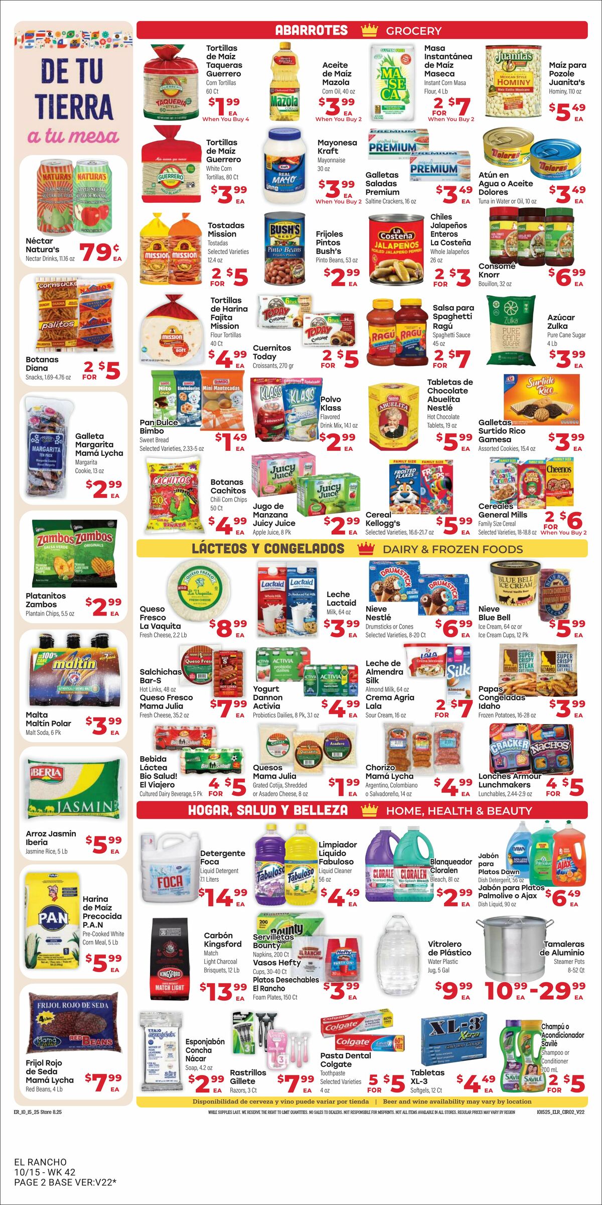 El Rancho Weekly Ad from October 15