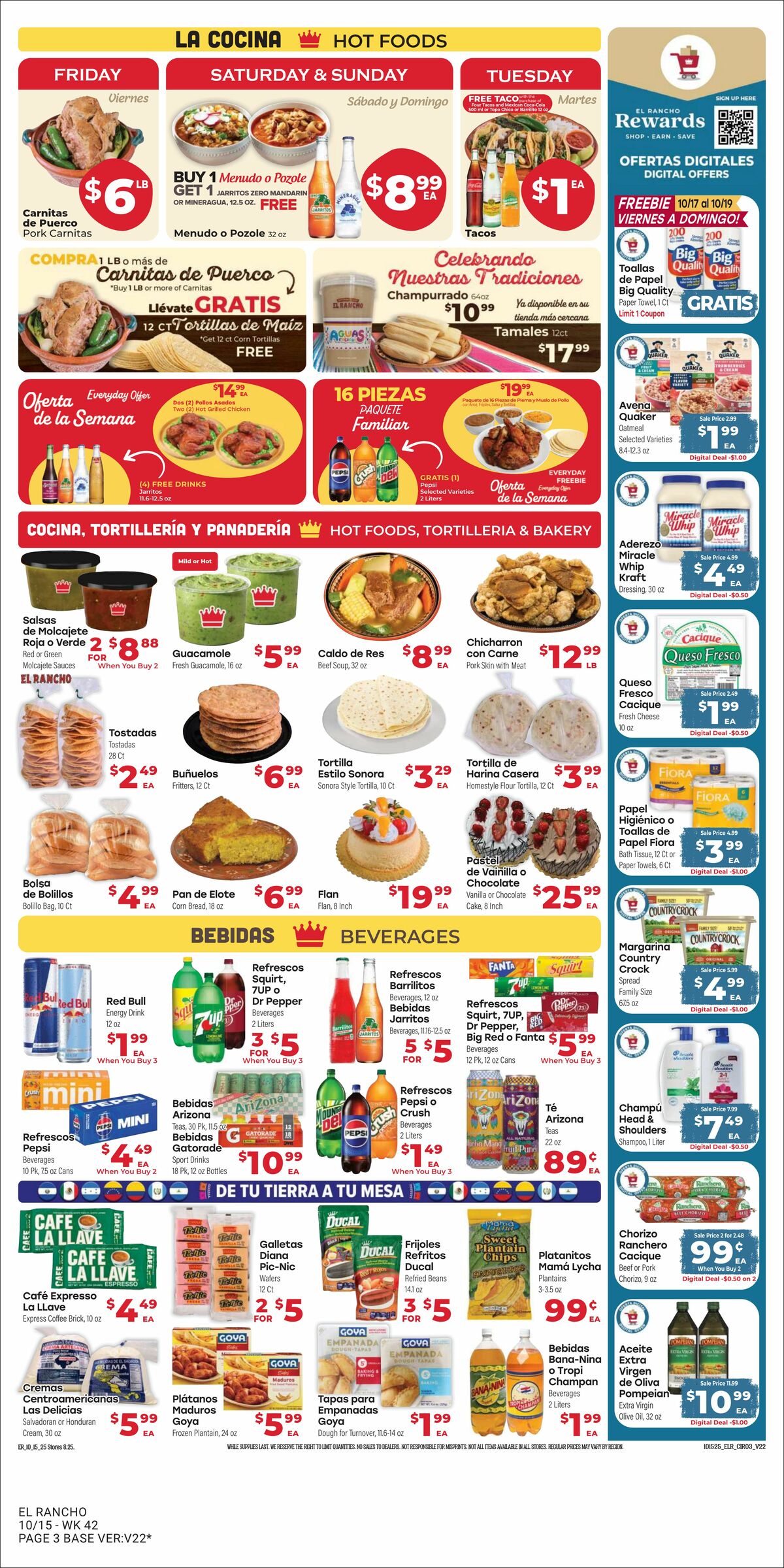 El Rancho Weekly Ad from October 15