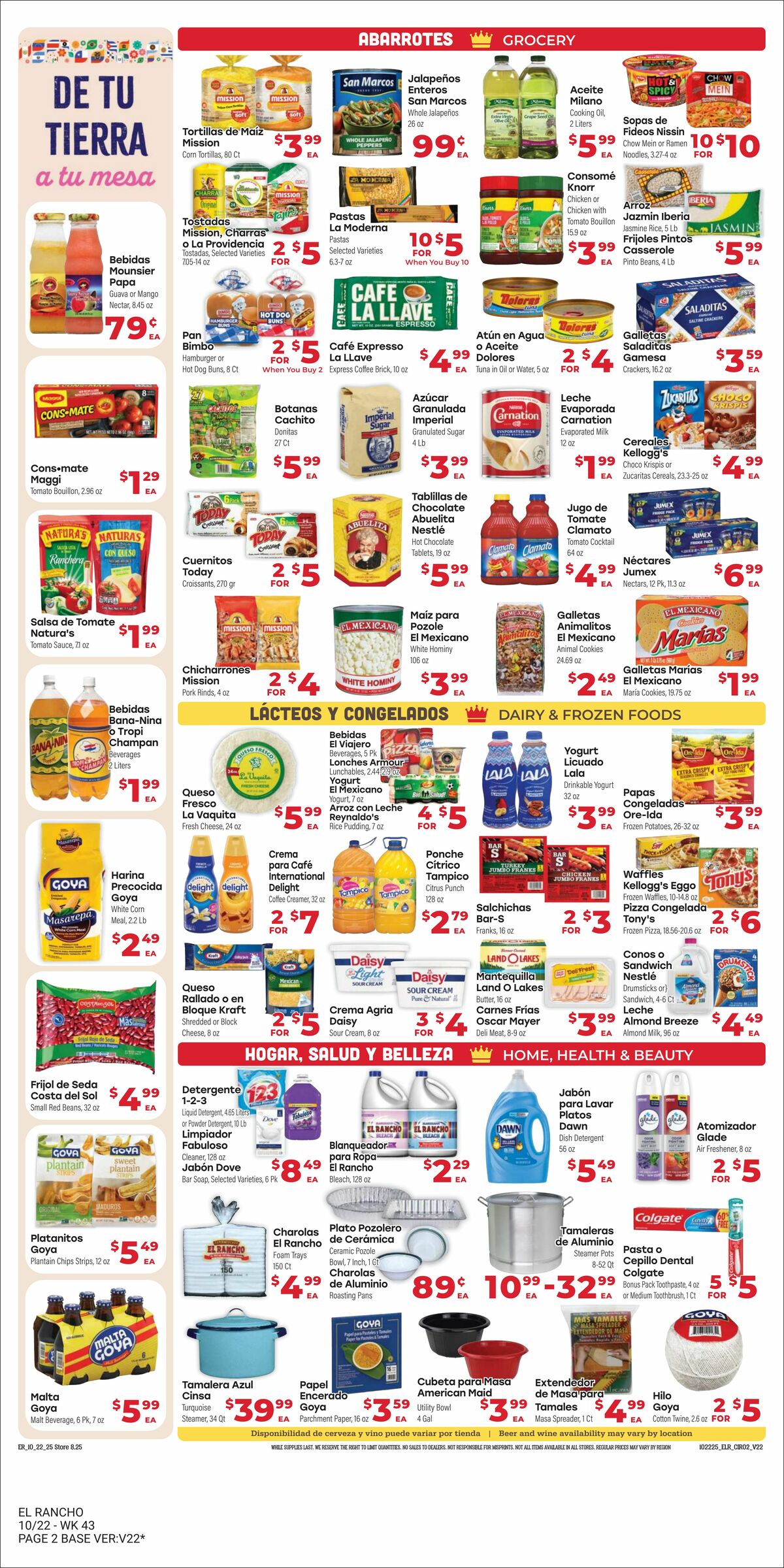 El Rancho Weekly Ad from October 22