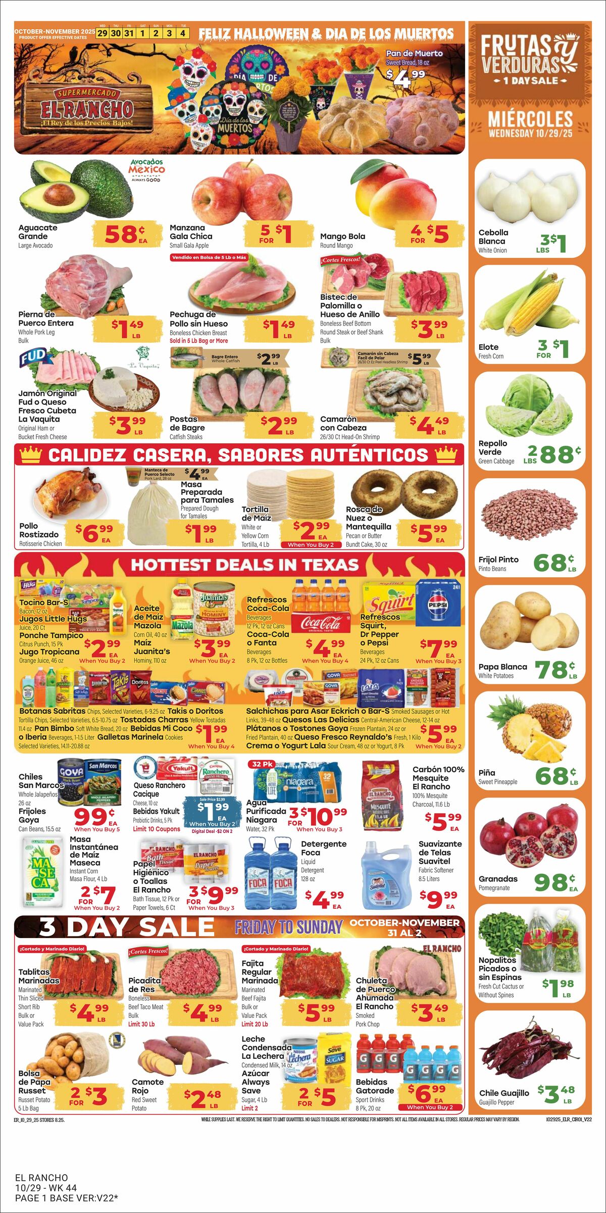 El Rancho Weekly Ad from October 29