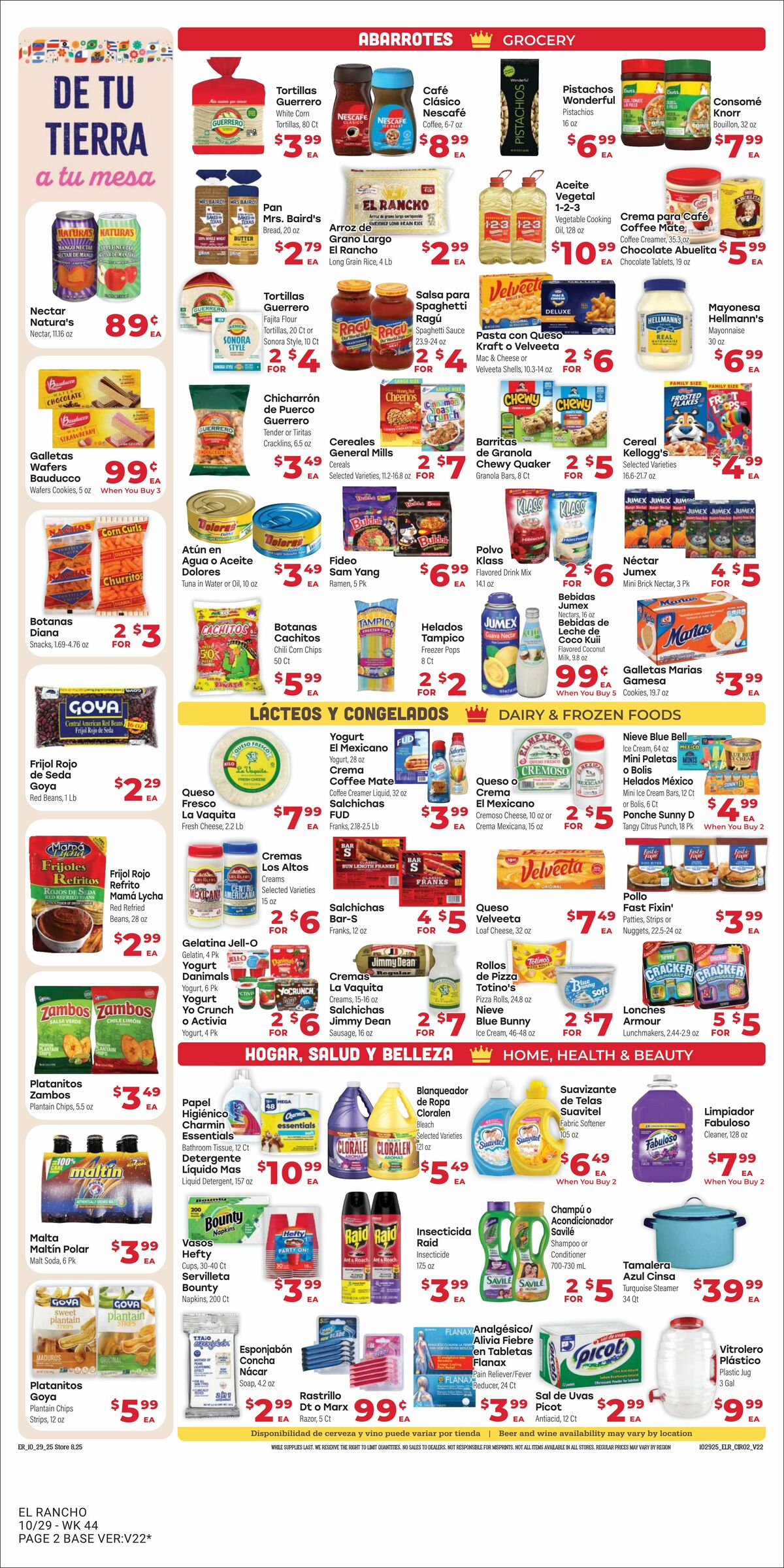 El Rancho Weekly Ad from October 29