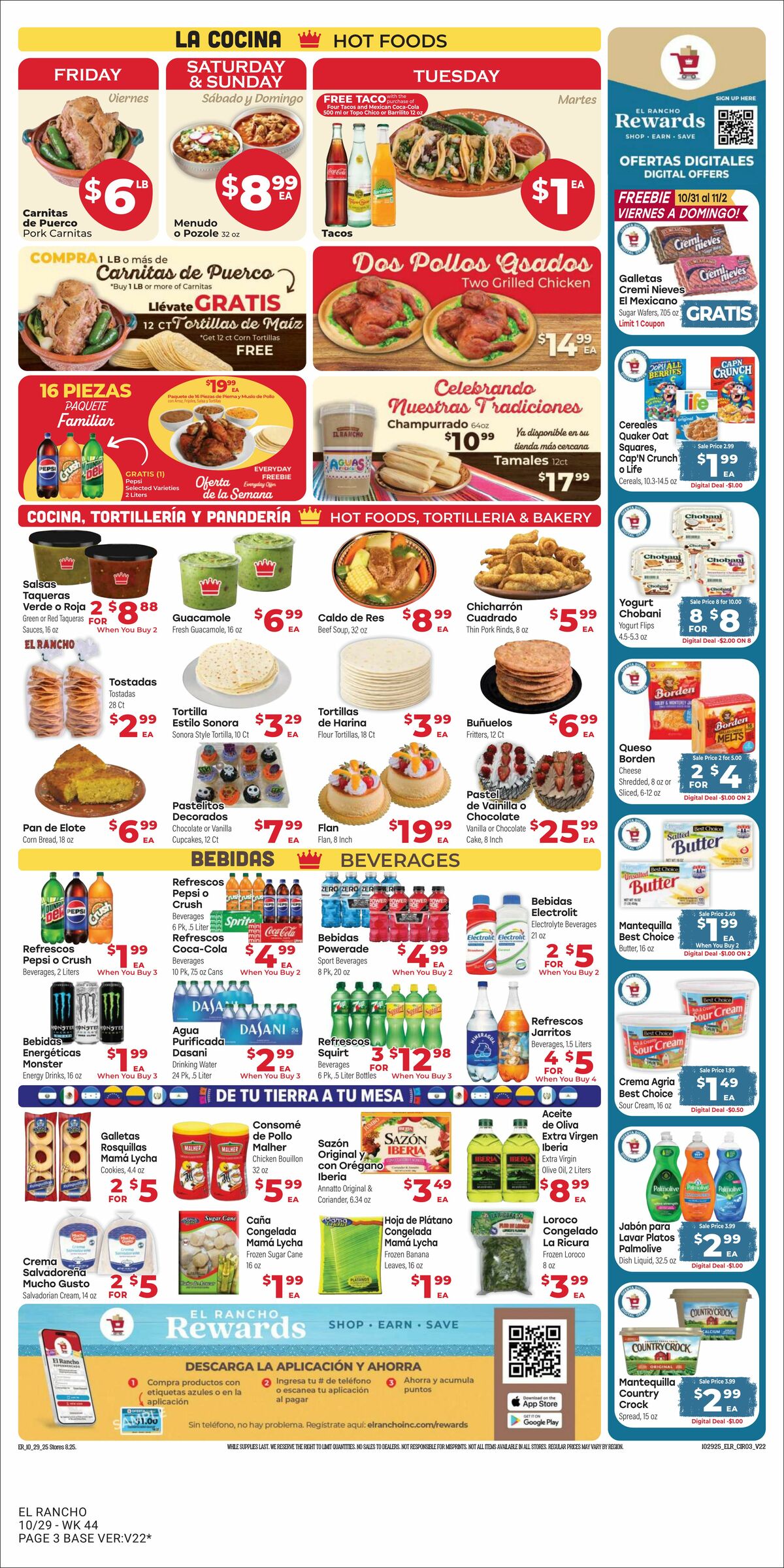 El Rancho Weekly Ad from October 29