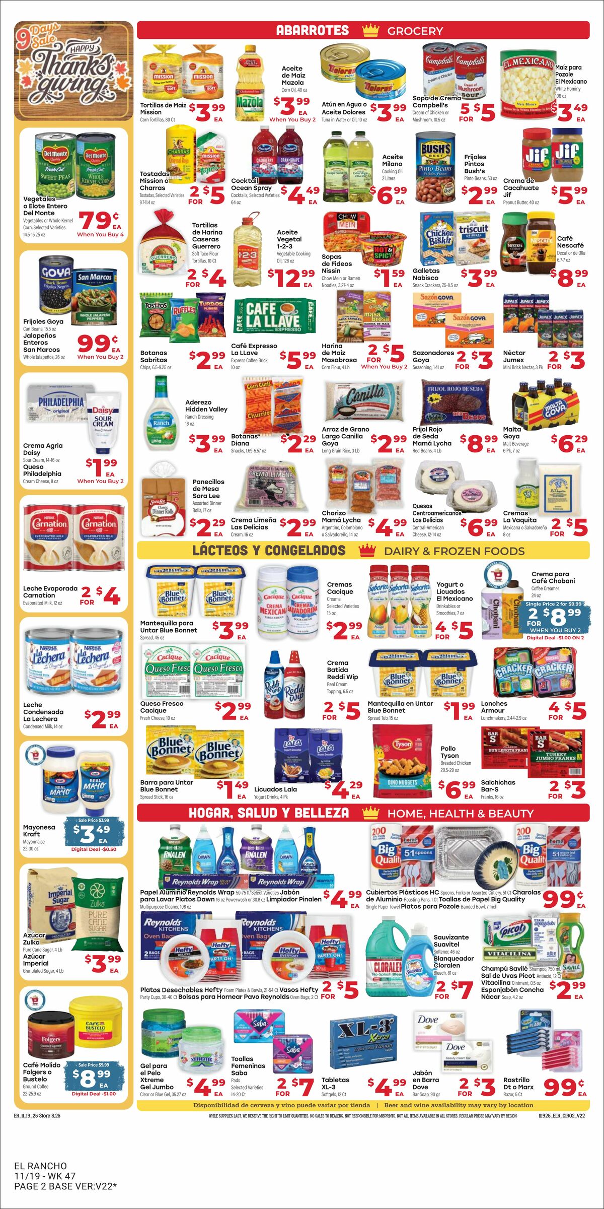 El Rancho Weekly Ad from November 19