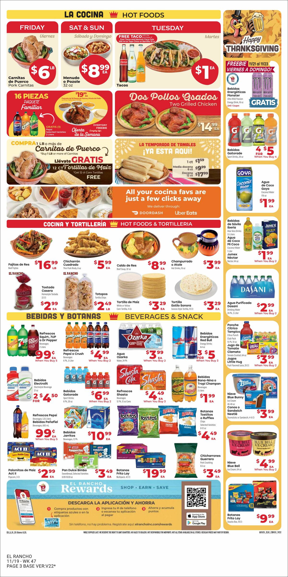 El Rancho Weekly Ad from November 19