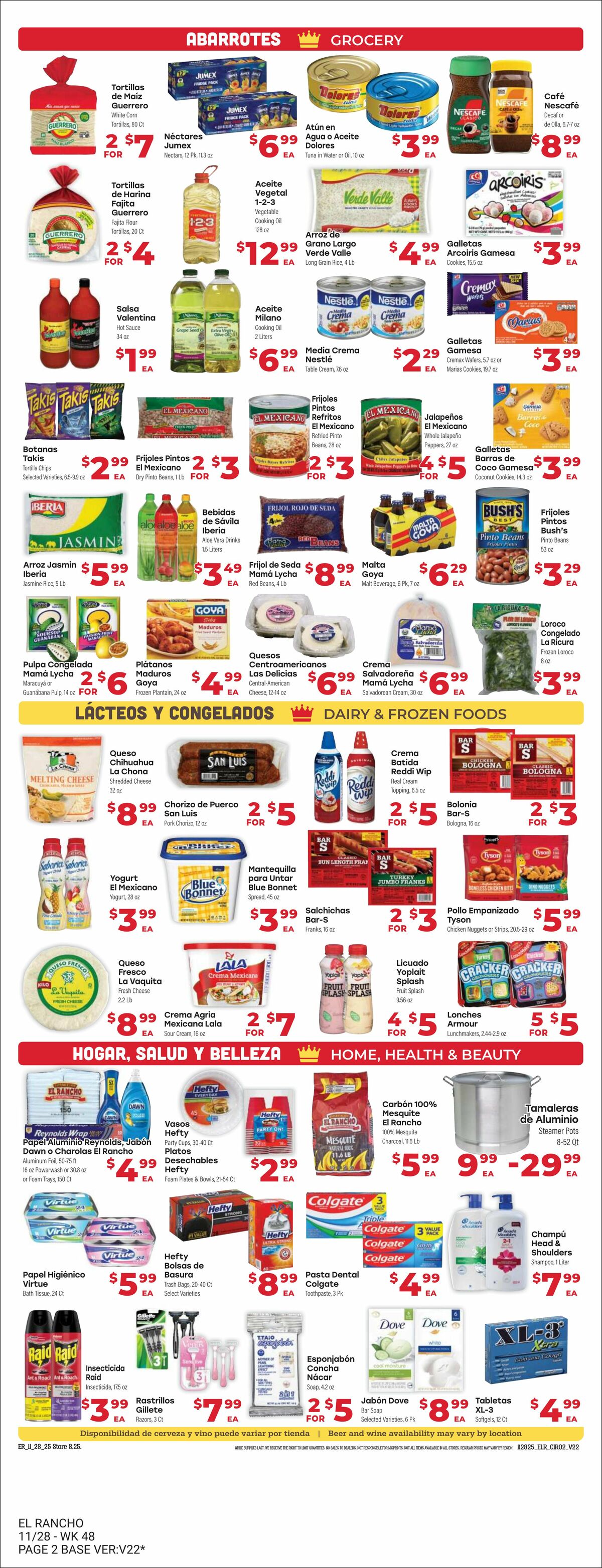 El Rancho Weekly Ad from November 28