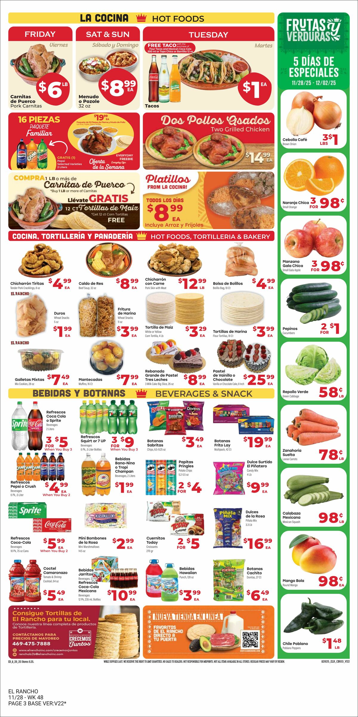 El Rancho Weekly Ad from November 28