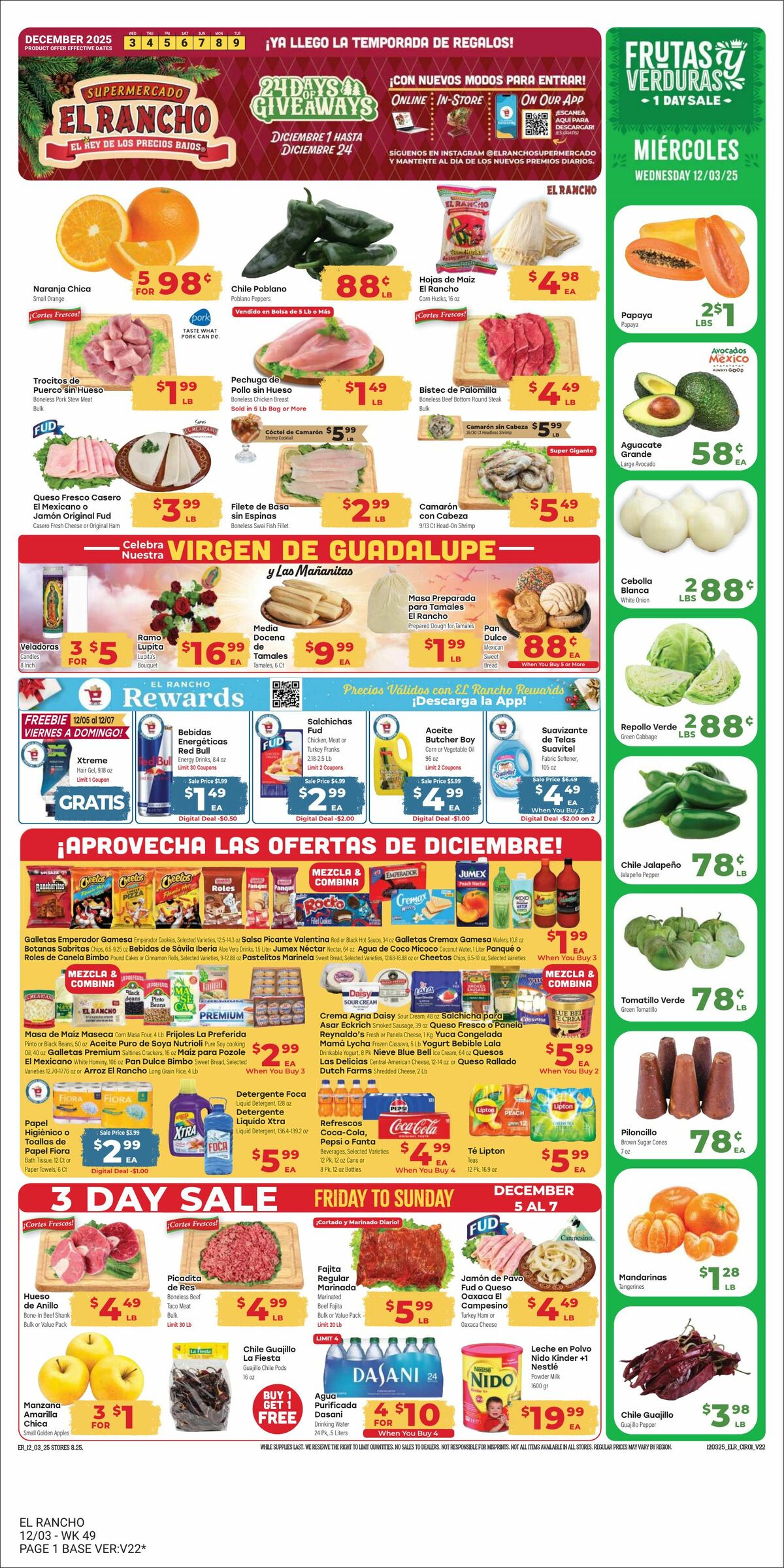 El Rancho Weekly Ad from December 3