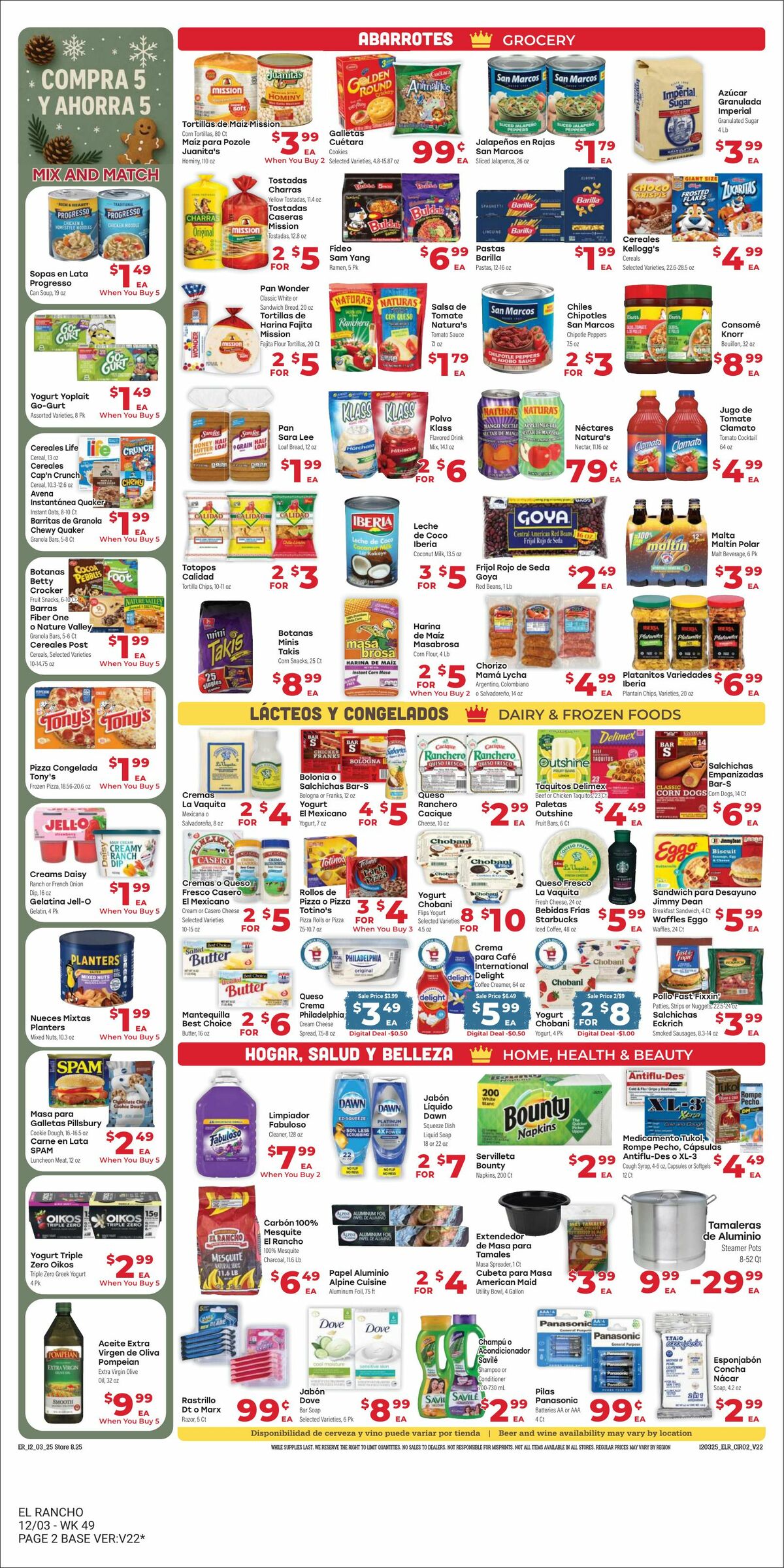 El Rancho Weekly Ad from December 3