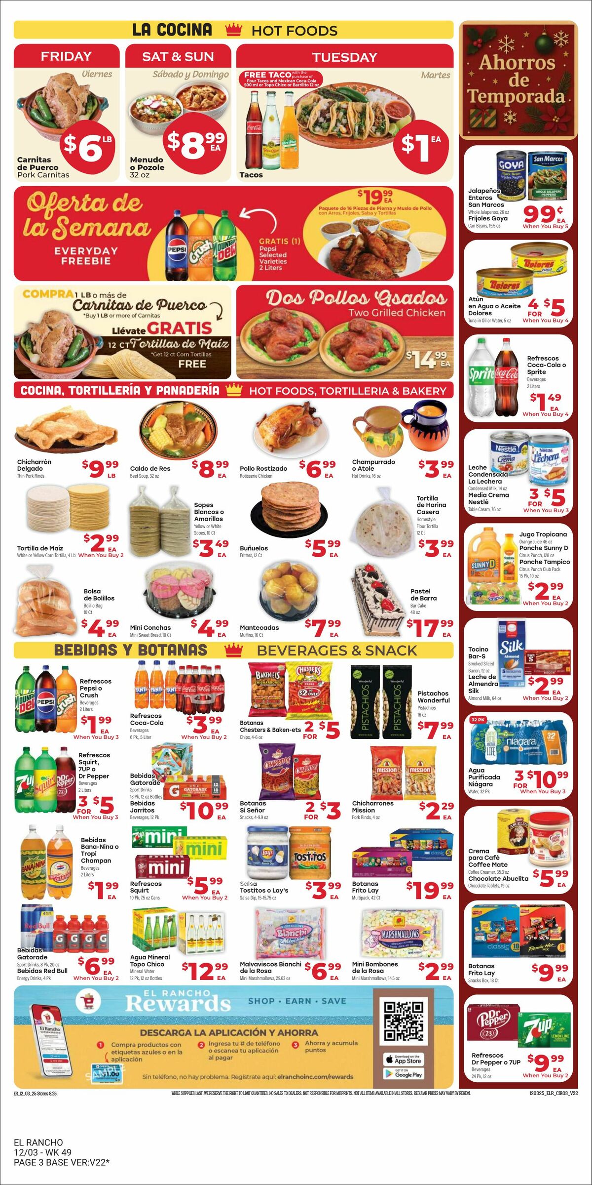 El Rancho Weekly Ad from December 3