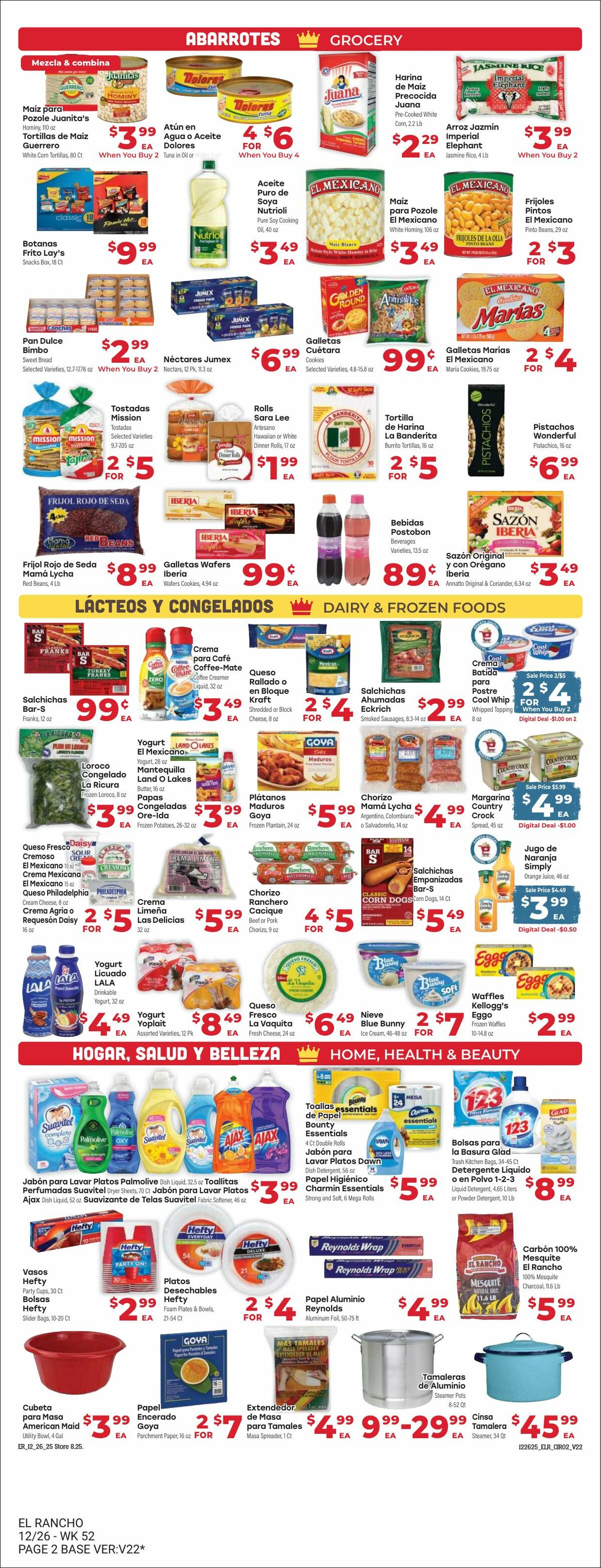 El Rancho Weekly Ad from December 26