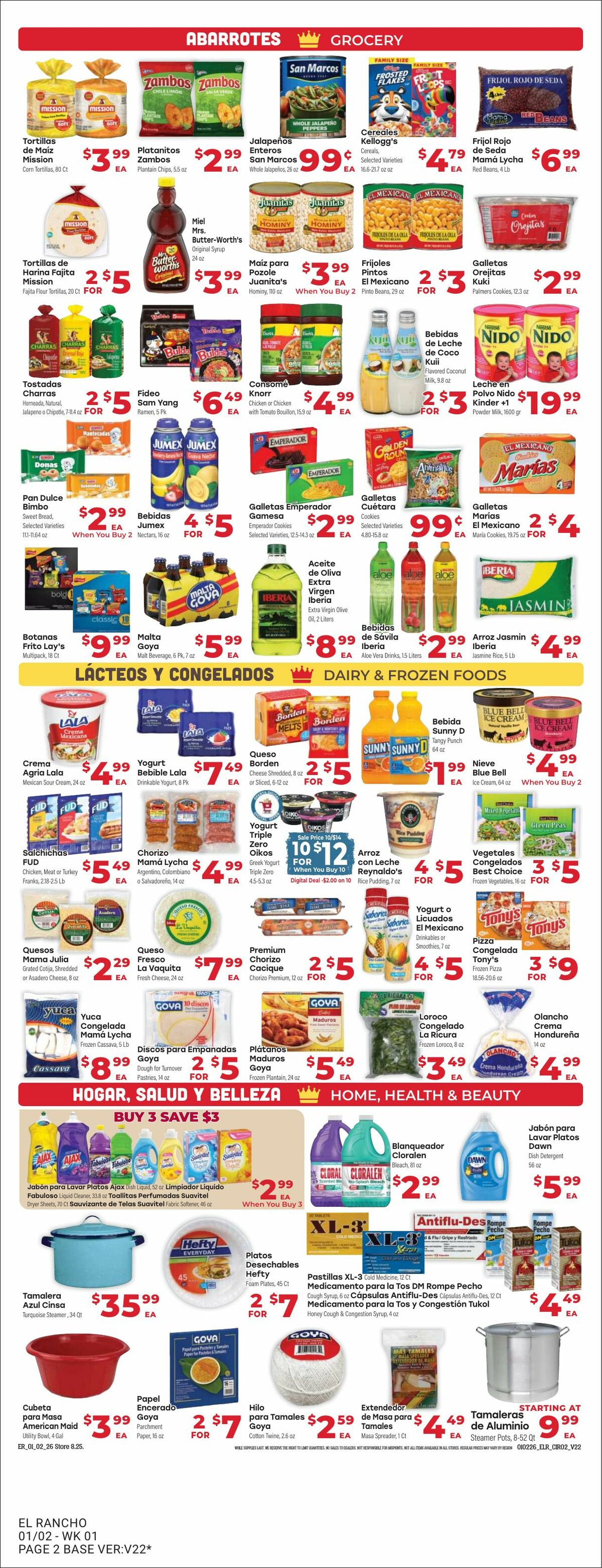 El Rancho Weekly Ad from January 2