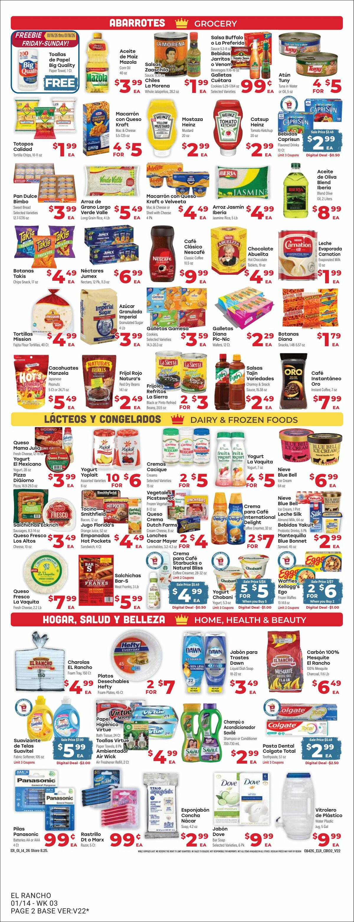 El Rancho Weekly Ad from January 14