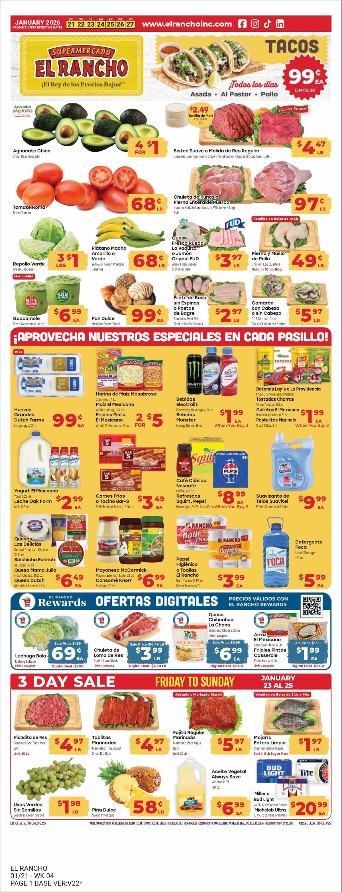 El Rancho Weekly Ad from January 21