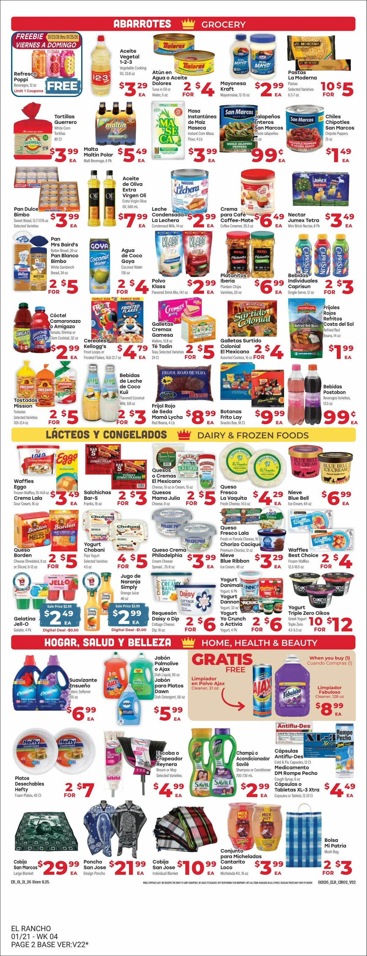 El Rancho Weekly Ad from January 21