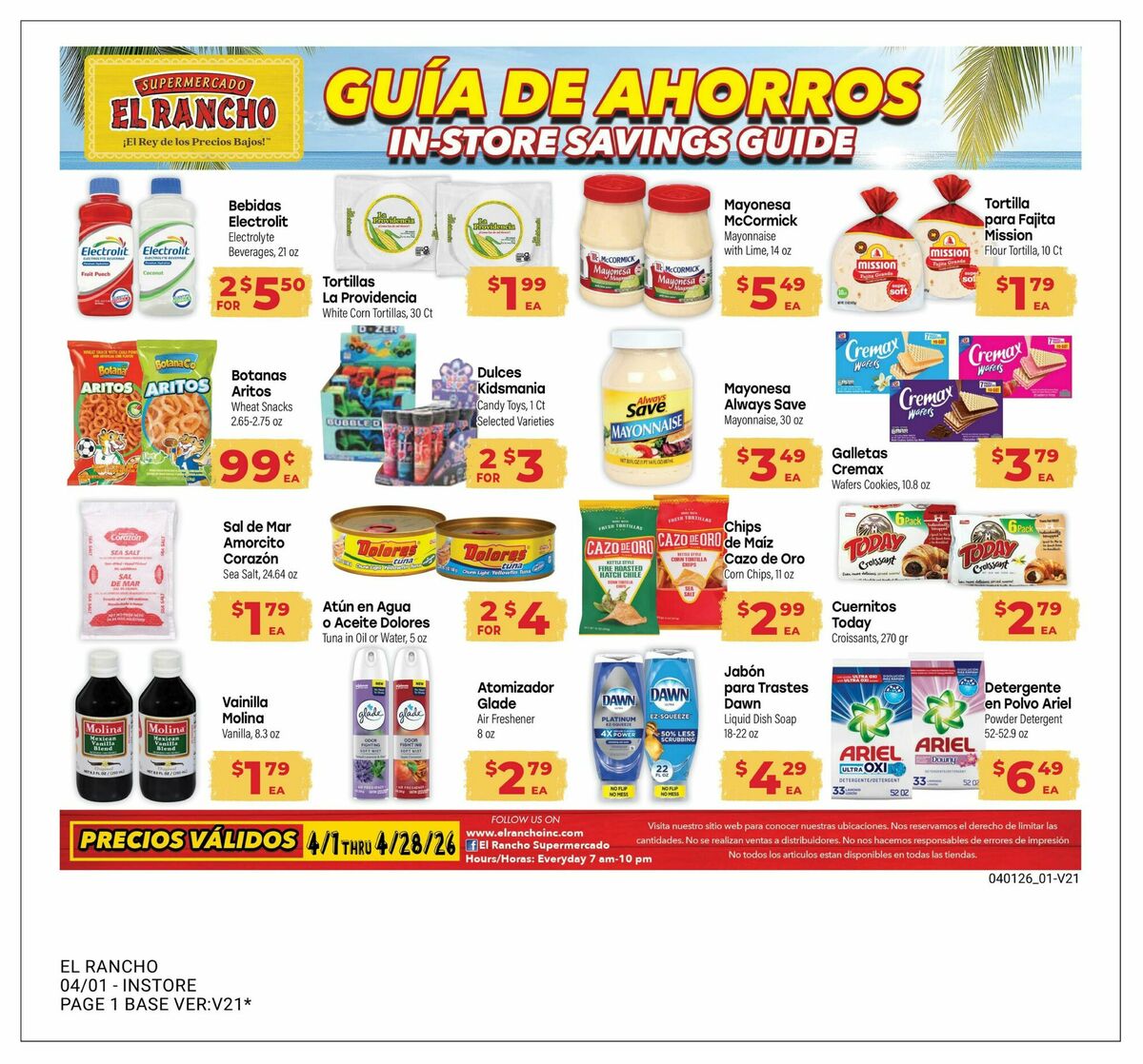 El Rancho Monthly Savings Guide Weekly Ad from April 1