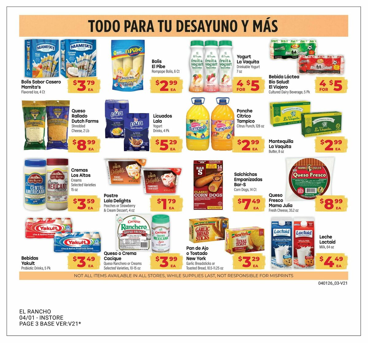 El Rancho Monthly Savings Guide Weekly Ad from April 1