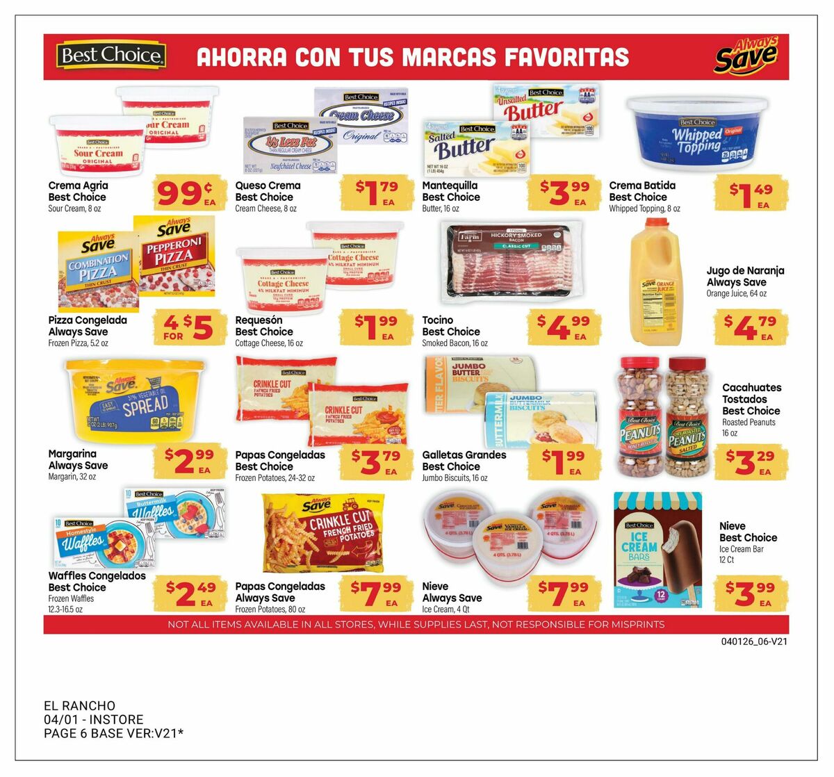 El Rancho Monthly Savings Guide Weekly Ad from April 1