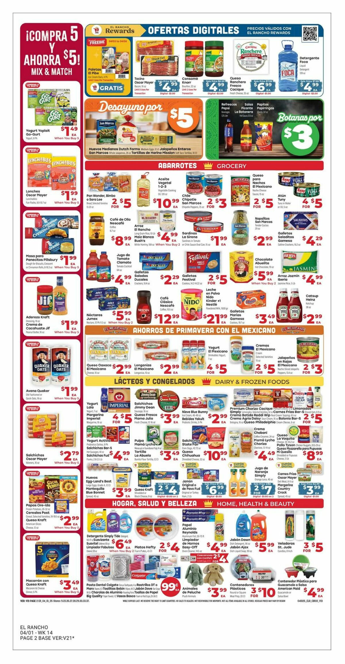 El Rancho Weekly Ad from April 1