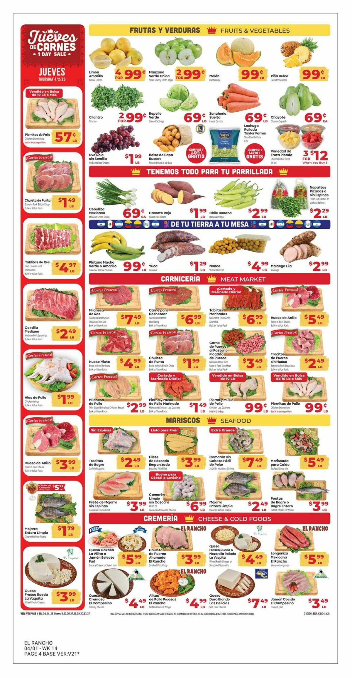 El Rancho Weekly Ad from April 1
