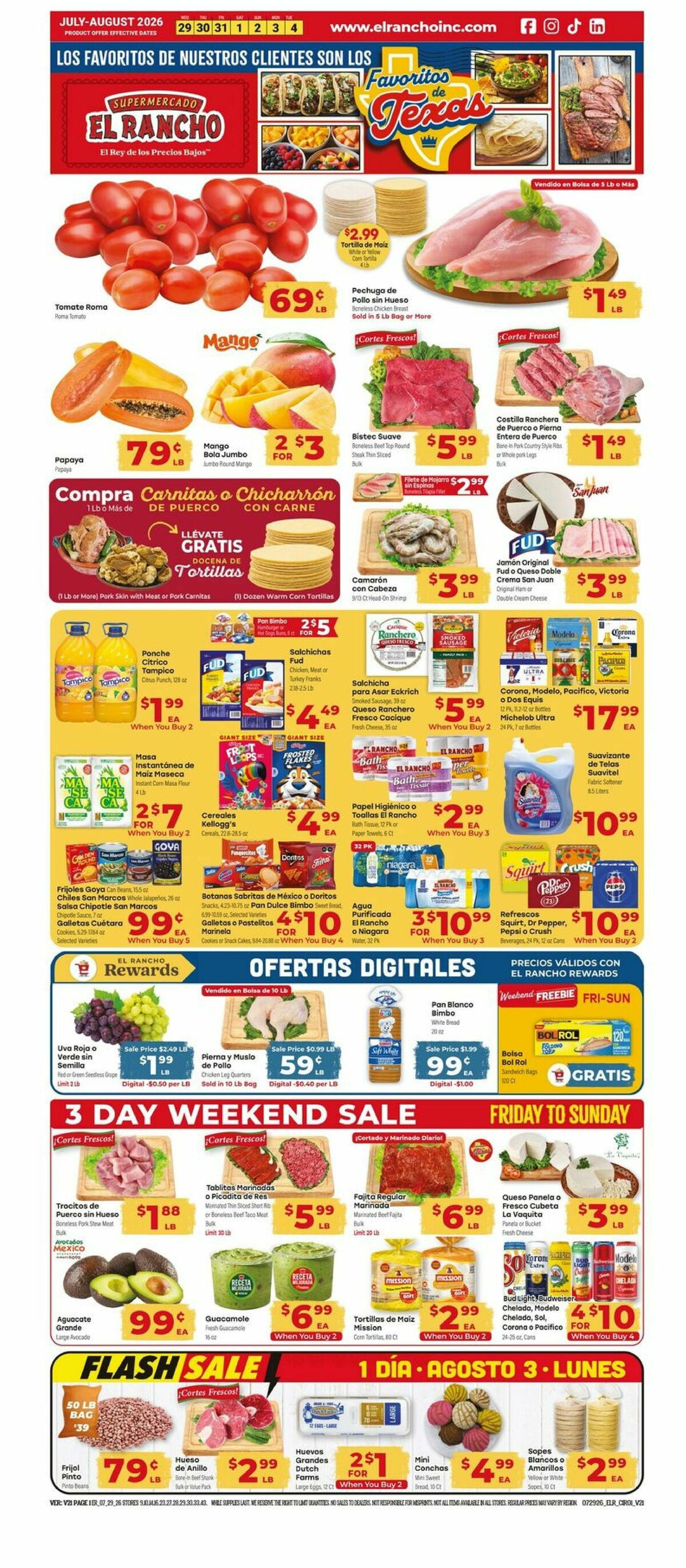 El Rancho Weekly Ad from July 29