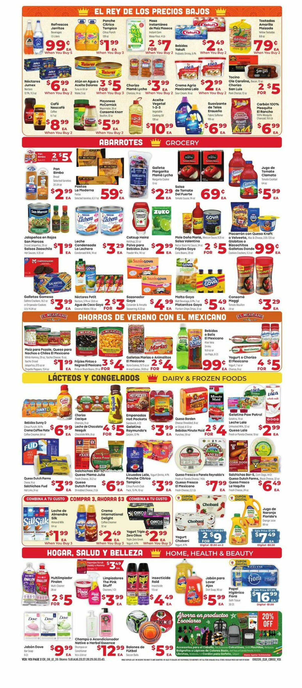 El Rancho Weekly Ad from August 12