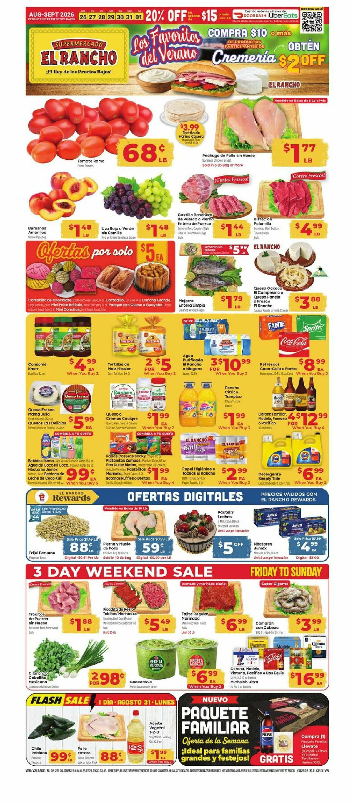El Rancho Weekly Ad from August 26