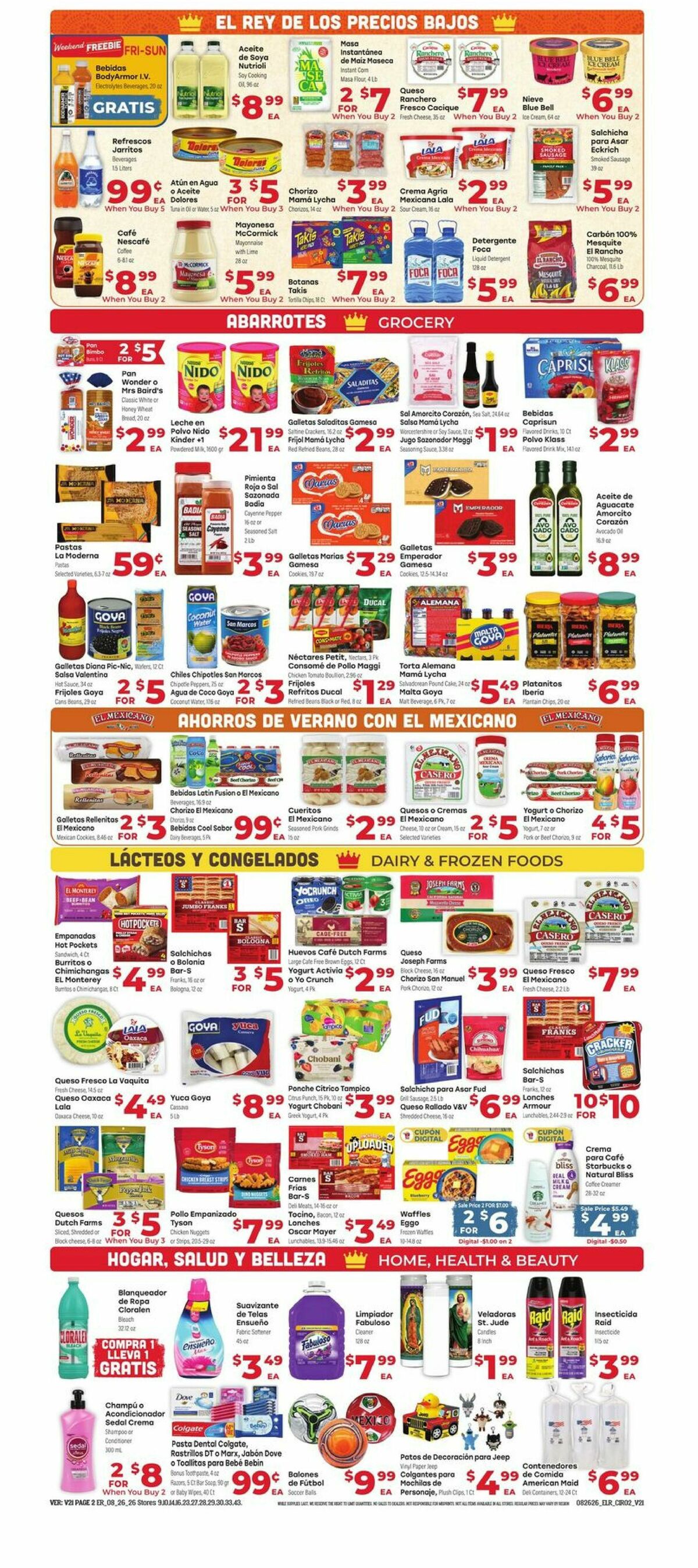 El Rancho Weekly Ad from August 26