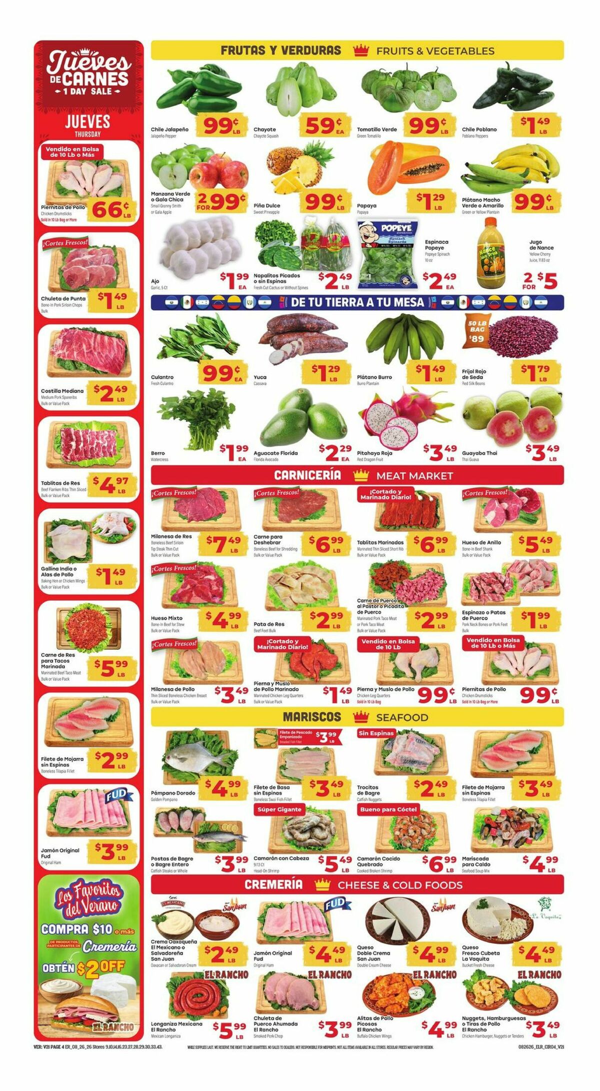 El Rancho Weekly Ad from August 26