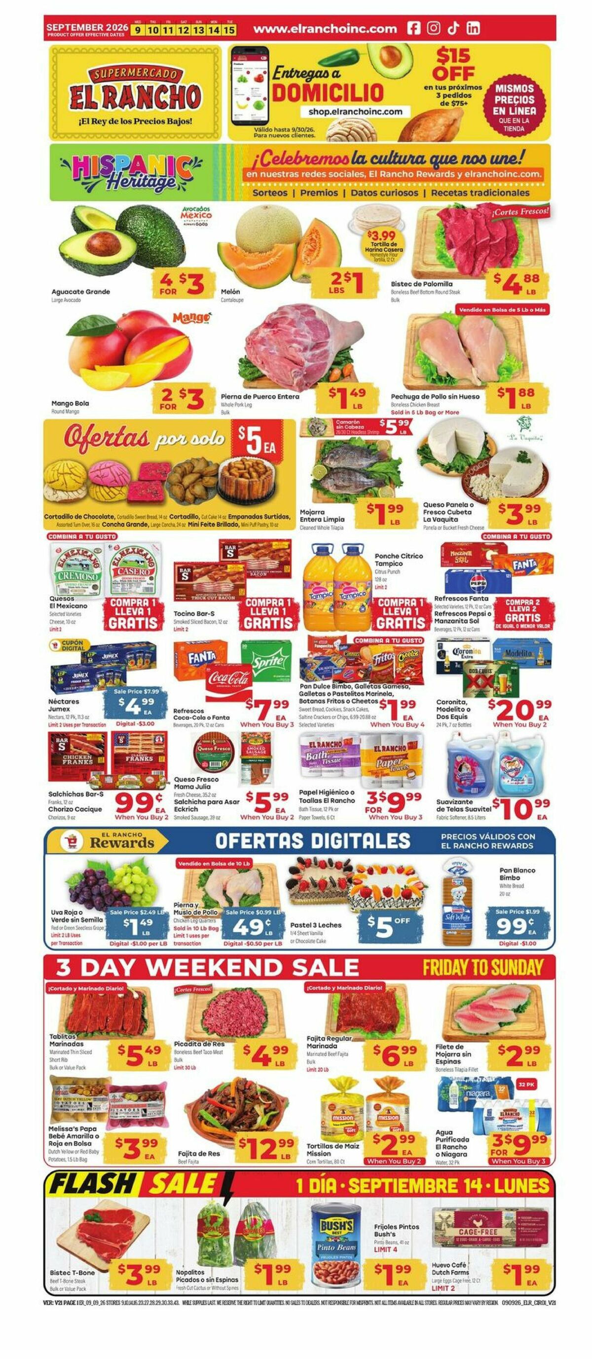El Rancho Weekly Ad from September 9