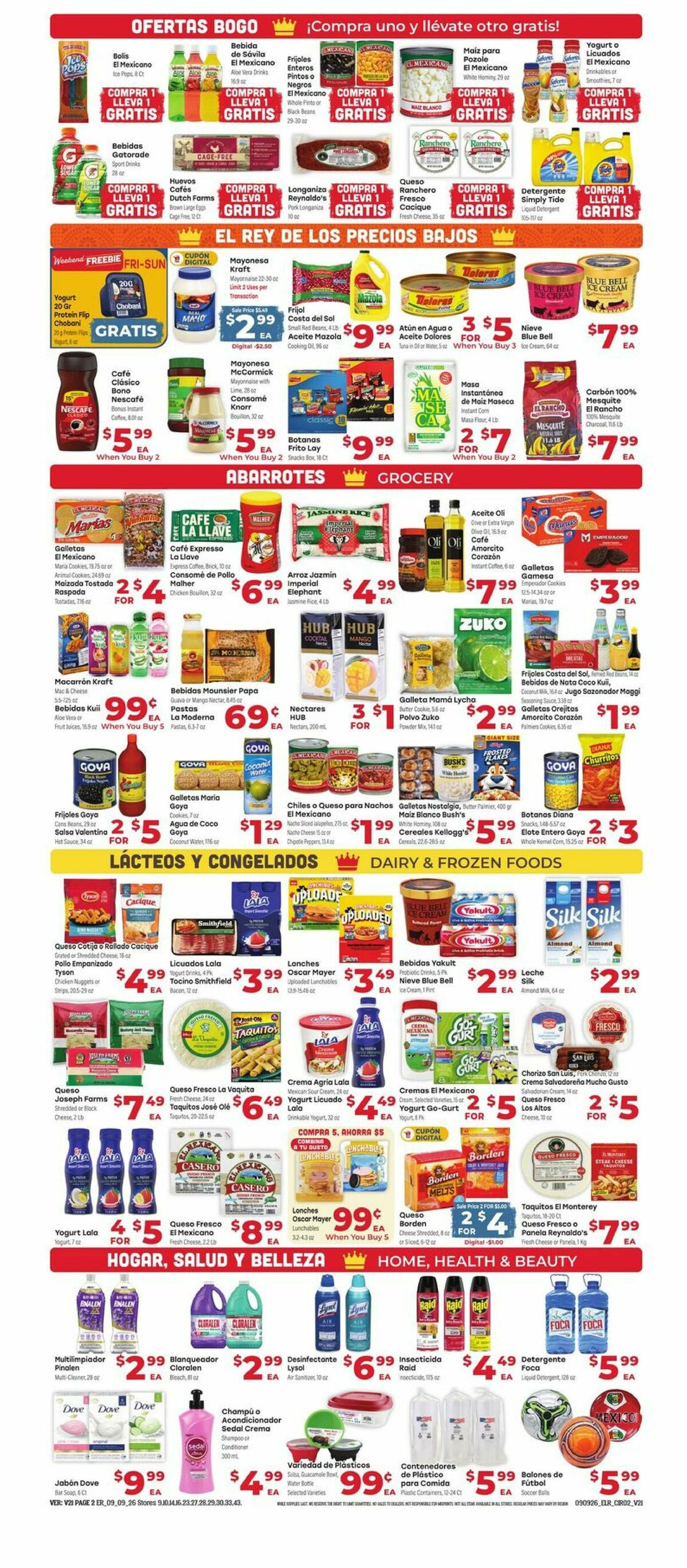 El Rancho Weekly Ad from September 9