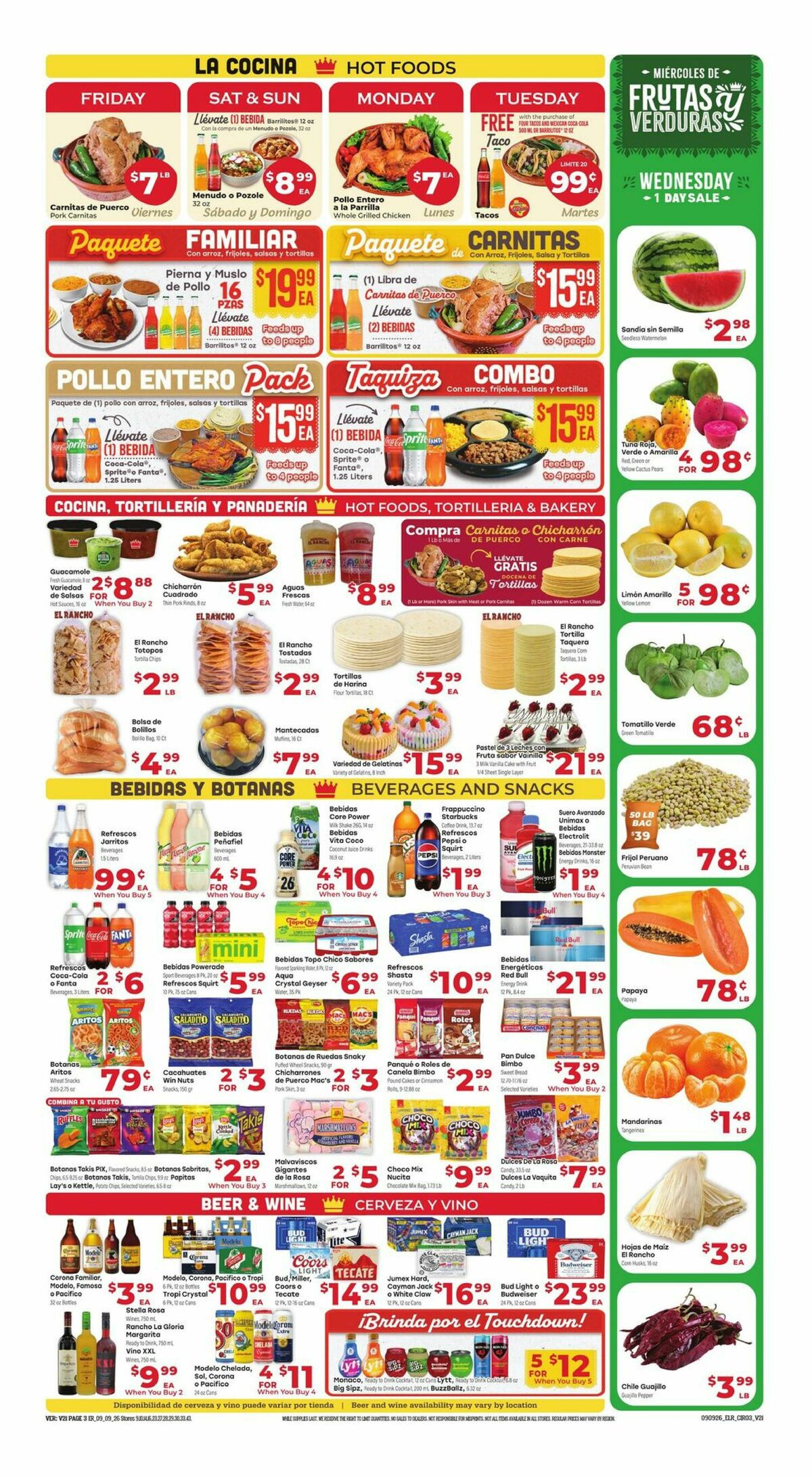 El Rancho Weekly Ad from September 9