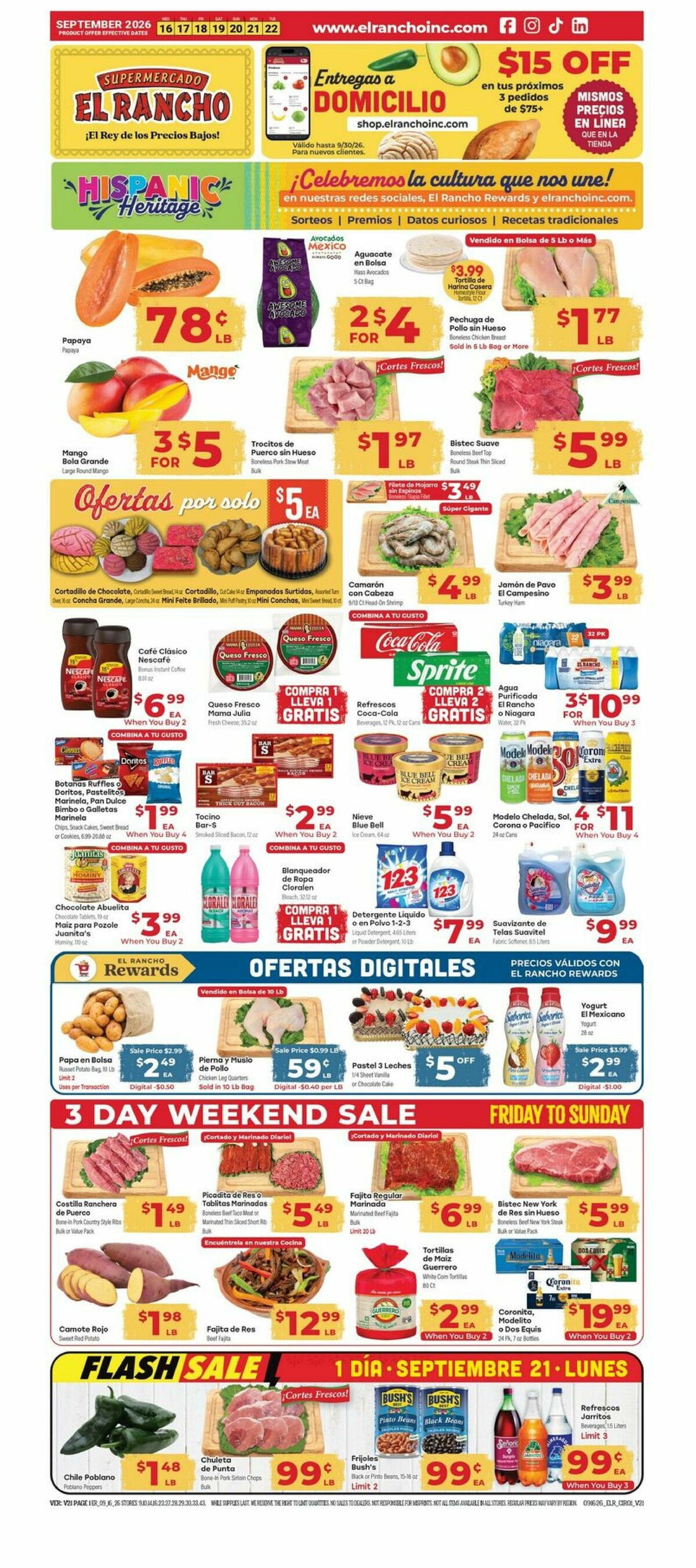El Rancho Weekly Ad from September 16
