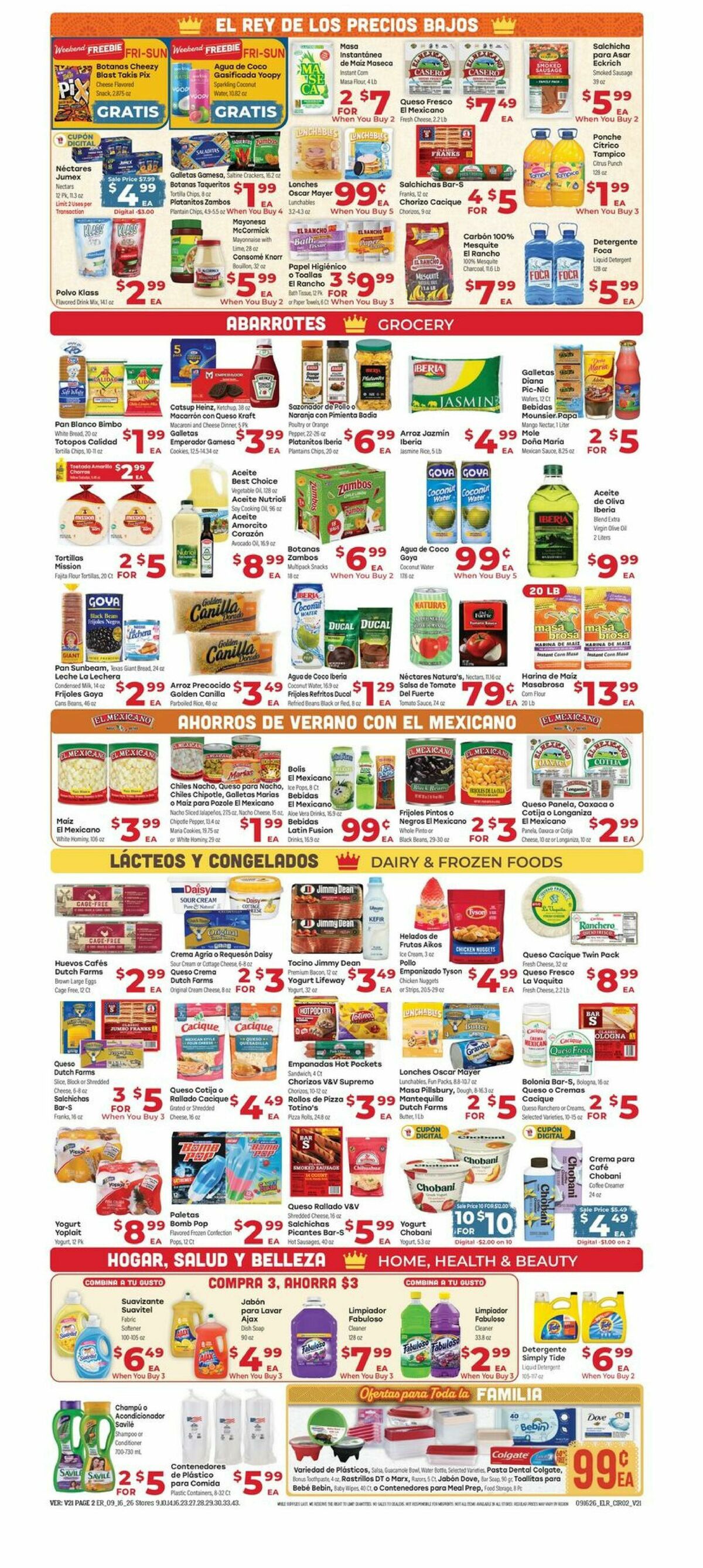 El Rancho Weekly Ad from September 16