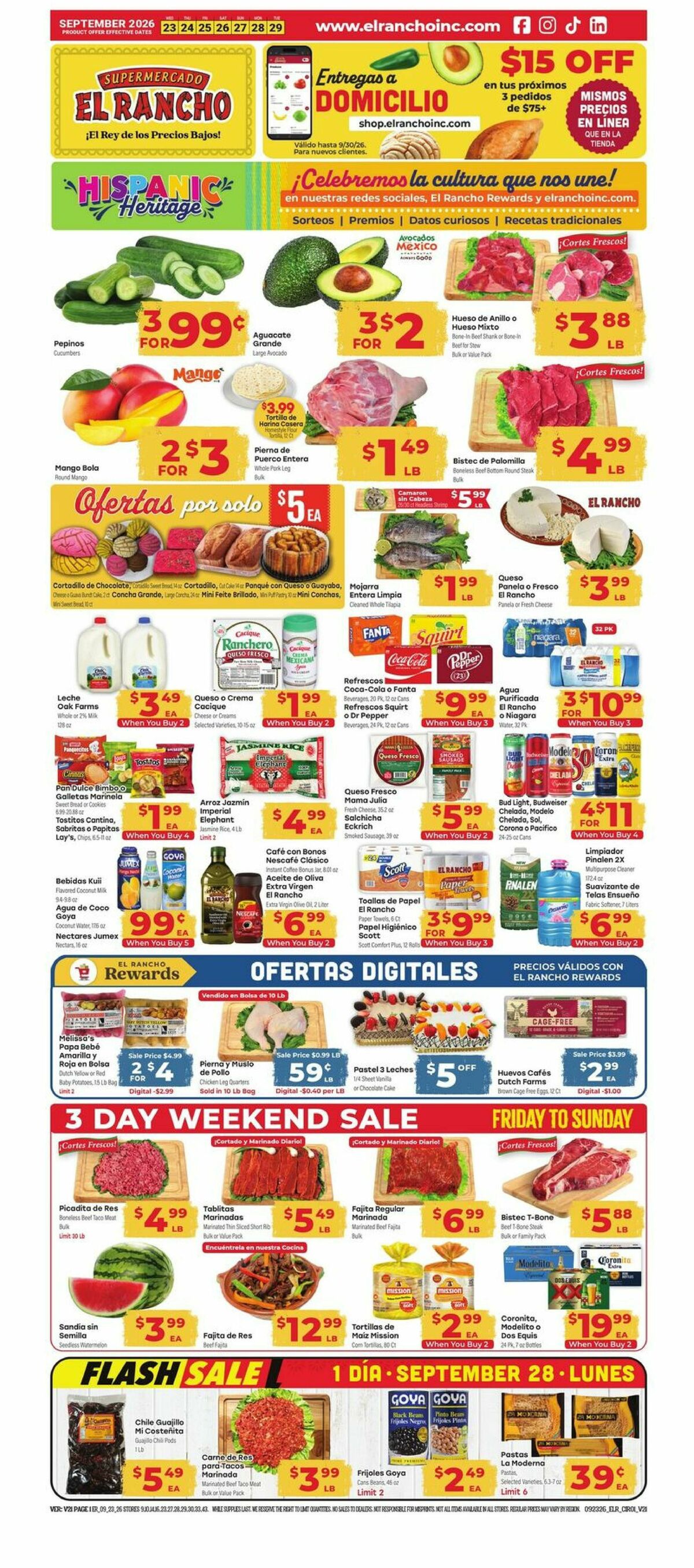 El Rancho Weekly Ad from September 23