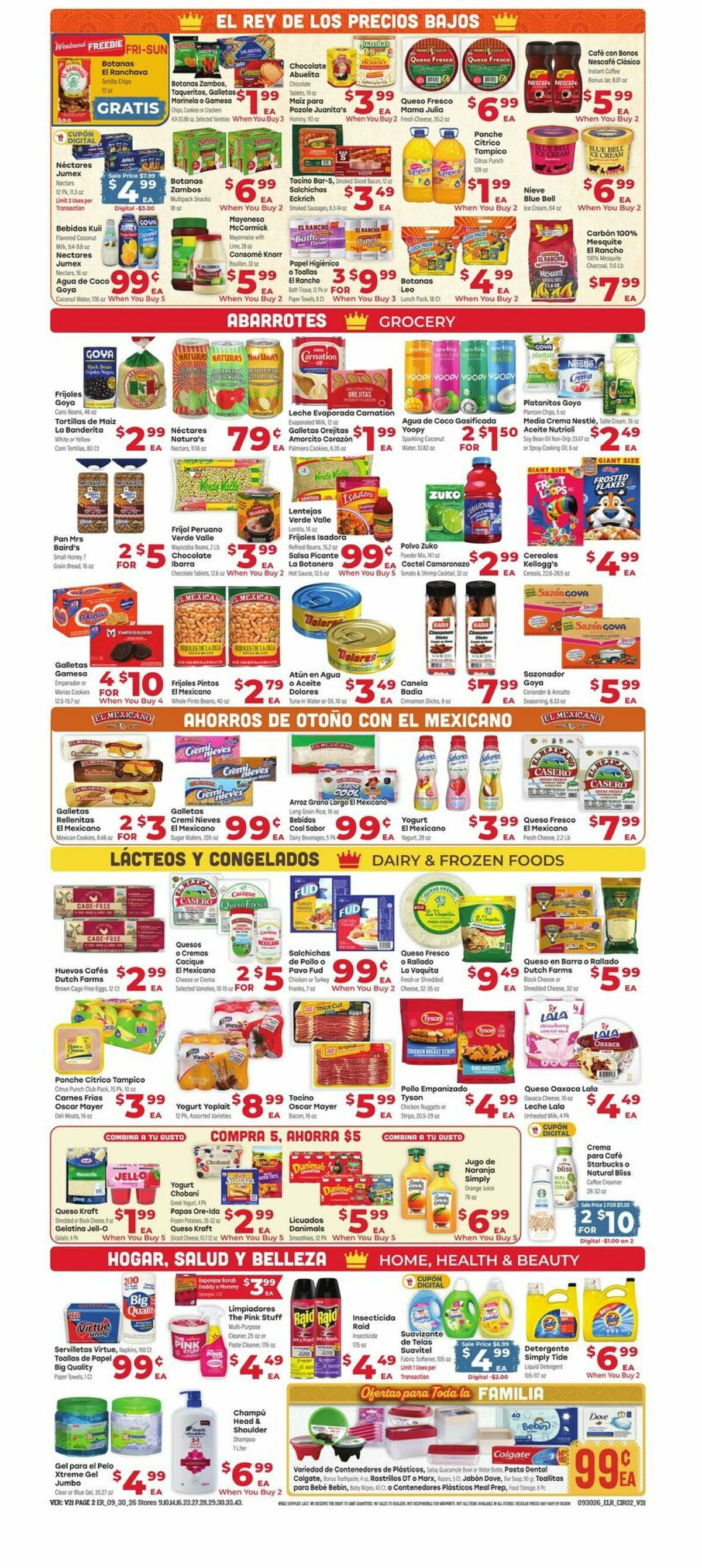El Rancho Weekly Ad from September 30