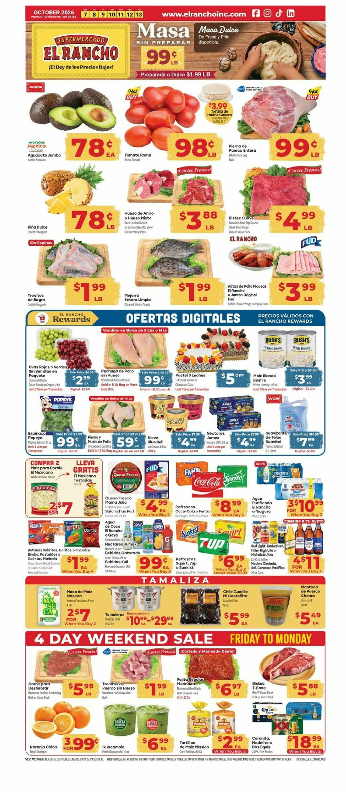 El Rancho Weekly Ad from October 7
