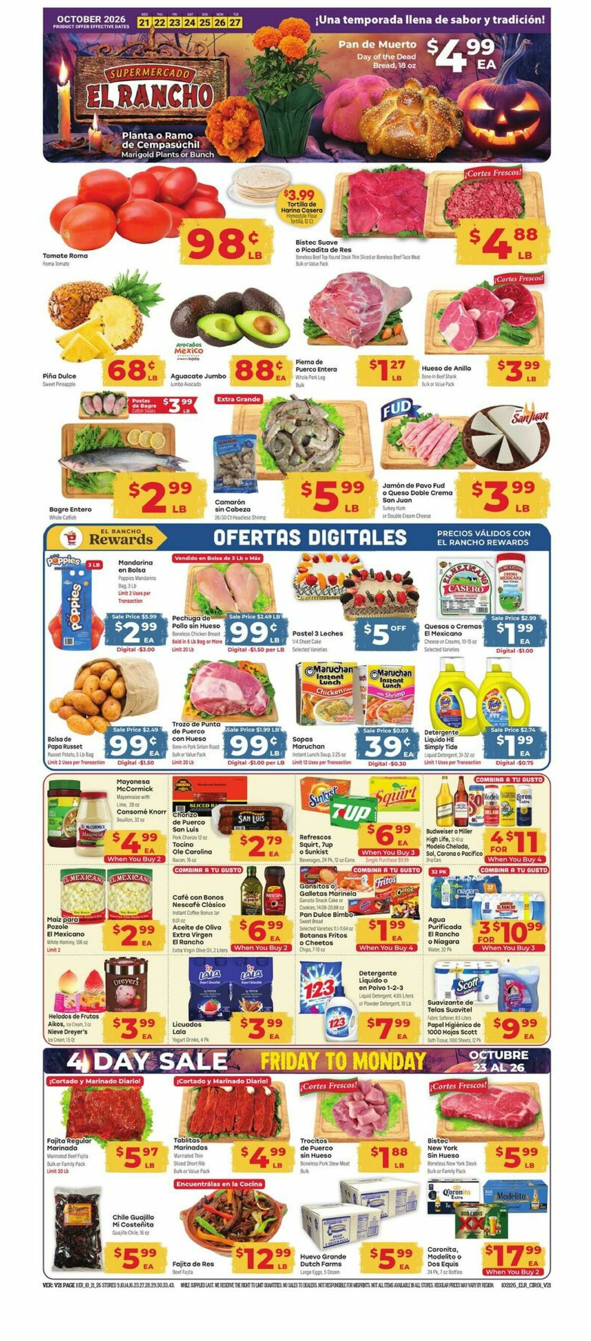 El Rancho Weekly Ad from October 21