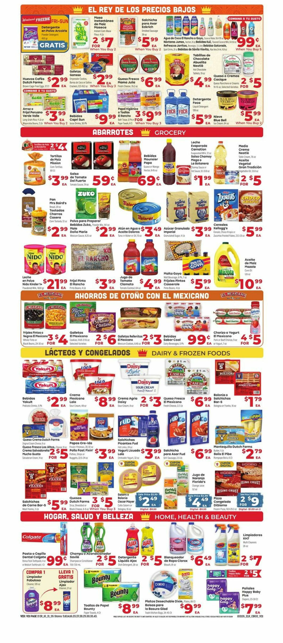 El Rancho Weekly Ad from October 21