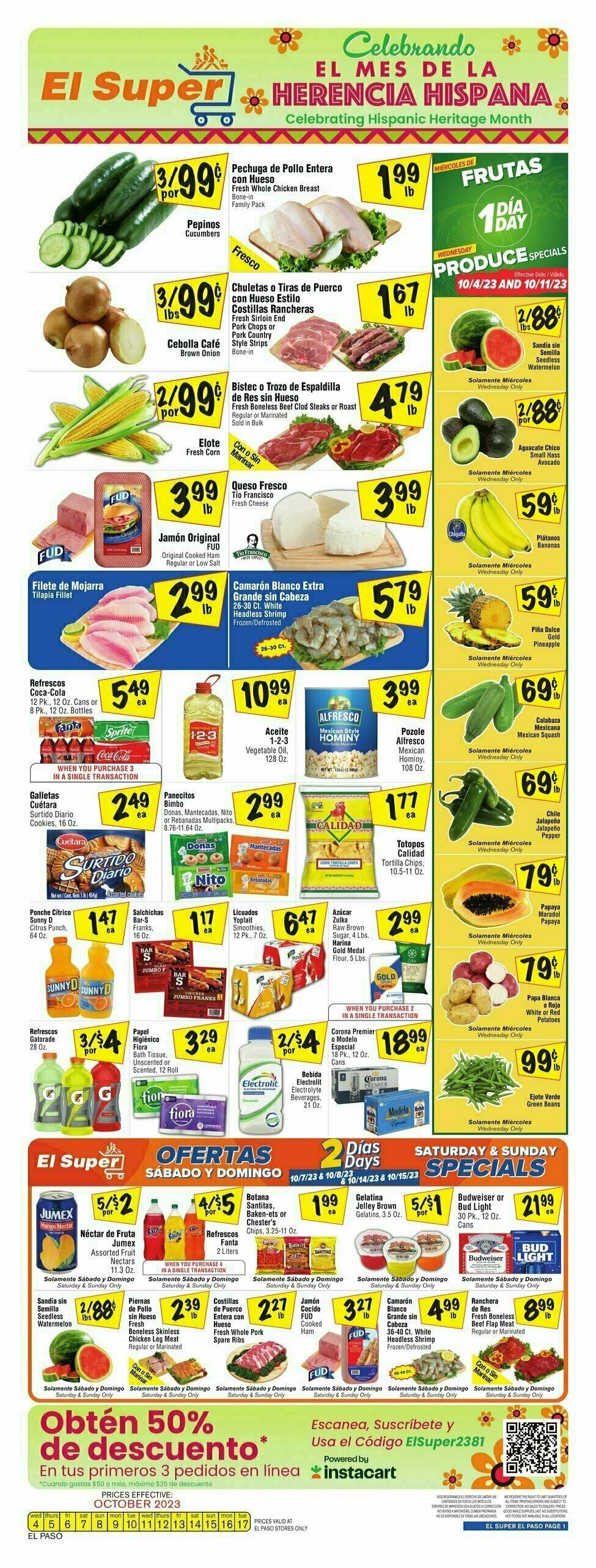 El Super Markets Weekly Ad from October 4