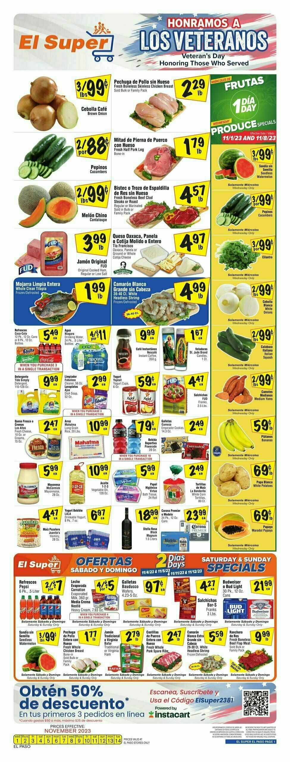 El Super Markets Weekly Ad from November 1