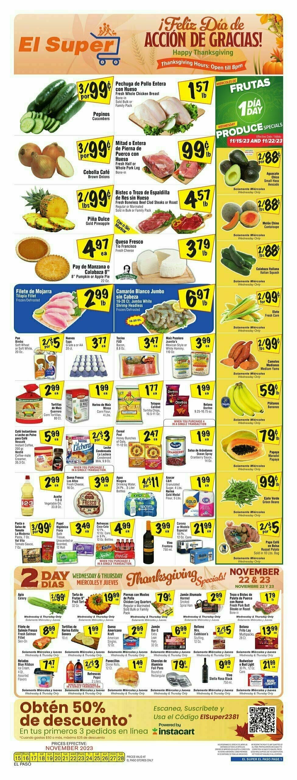 El Super Markets Weekly Ad from November 15