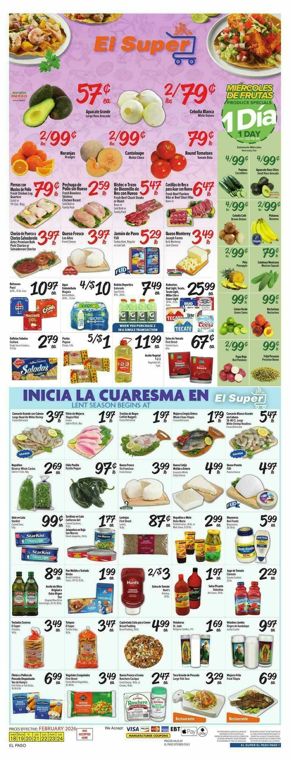 El Super Markets Weekly Ad from February 18
